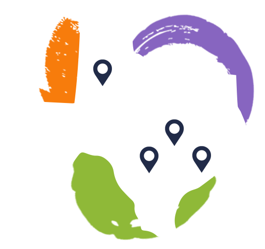 The state of Texas with location markers on Lubbock, Houston, Austin, and San Antonio