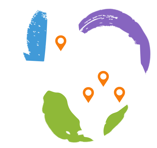 The state of Texas with location markers on Lubbock, Houston, Austin, and San Antonio
